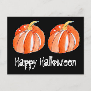 Pumpkin black and orange Halloween theme Postcard