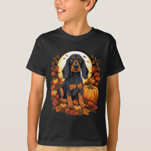 Pumpkin Black And Tan Coonhound Dog Halloween T-Shirt