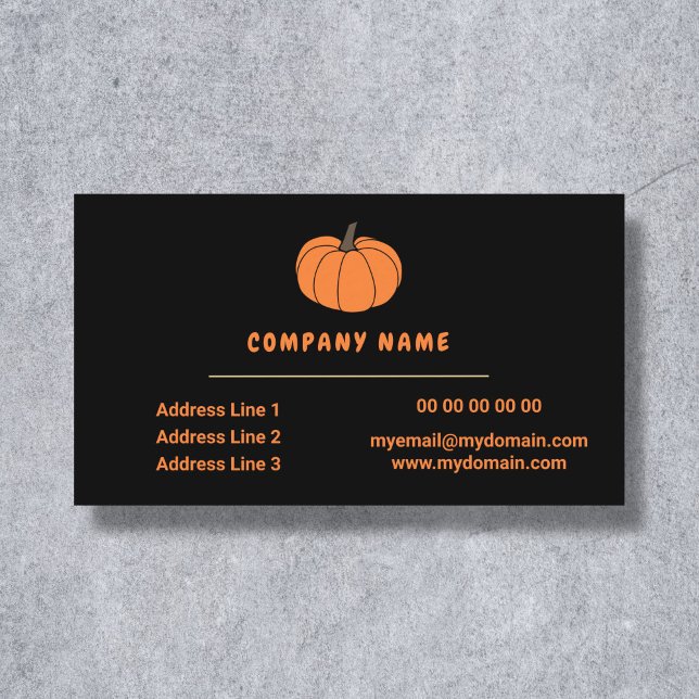 Pumpkin Black Business Card (Pumpkin Black Business Card)