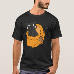 Pumpkin Black Cat Fall Autumn Thanksgiving Cats T-Shirt
