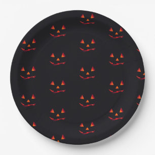 Pumpkin black & orange Halloween party Paper Plate