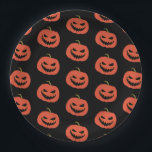Pumpkin black & orange Halloween party Paper Plate<br><div class="desc">Cool Black and orange Jack O'lantern Halloween party paper plates.
Fun party supplies,  decorations and disposable accessories for costume party,  halloween,  scary,  fright,  frightening,  trick or treat,  night gathering,  bbq,  dinner,  birthday,  wedding.

Available in small and large. Change the quantity to get the cheapest bulk price.</div>