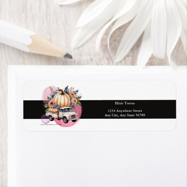 Pumpkin Black Pink Floral Truck Baby Shower Game (Insitu)
