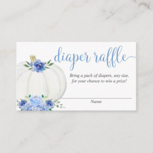 Pumpkin blue boy elegant fall diaper raffle cards