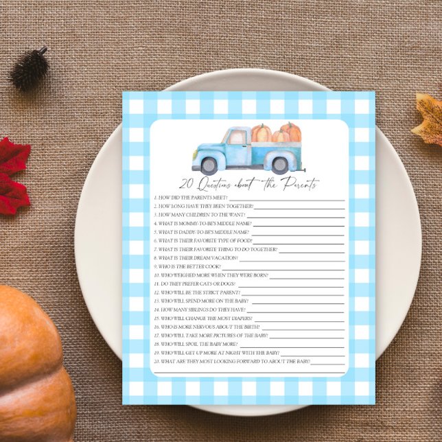 Pumpkin blue car - 20 questions about the Parents (Creator Uploaded)