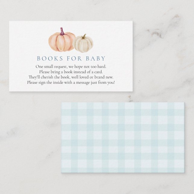 Pumpkin Blue Gingham Books for Baby Enclosure (Front/Back)