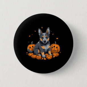 Pumpkin Blue Heeler Costume Australian Cattle Dog 6 Cm Round Badge