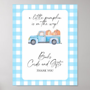 Pumpkin blue truck - BOOKS CARDS AND GIFTS Poster
