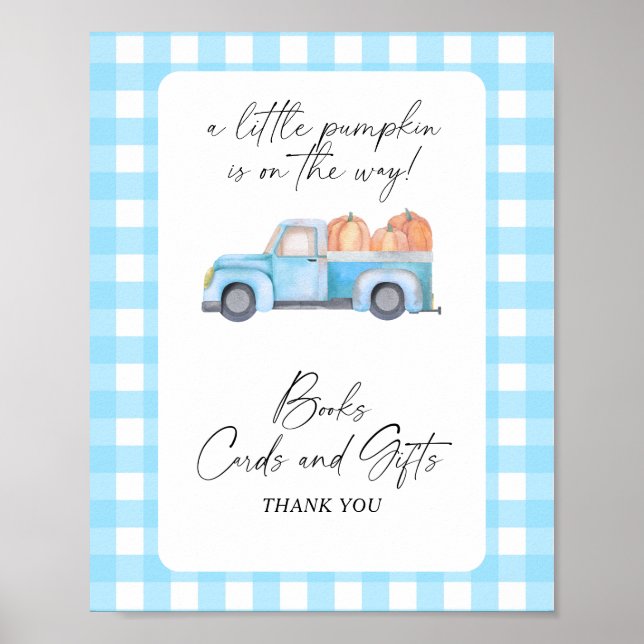 Pumpkin blue truck - BOOKS CARDS AND GIFTS Poster (Front)