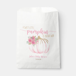 Pumpkin Blush Pink Gold Baby Girl Shower Favour Favour Bags