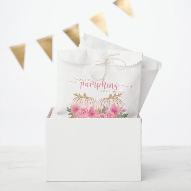 Pumpkin Blush Pink Gold Baby Girl Shower Favour Favour Bags (Party)
