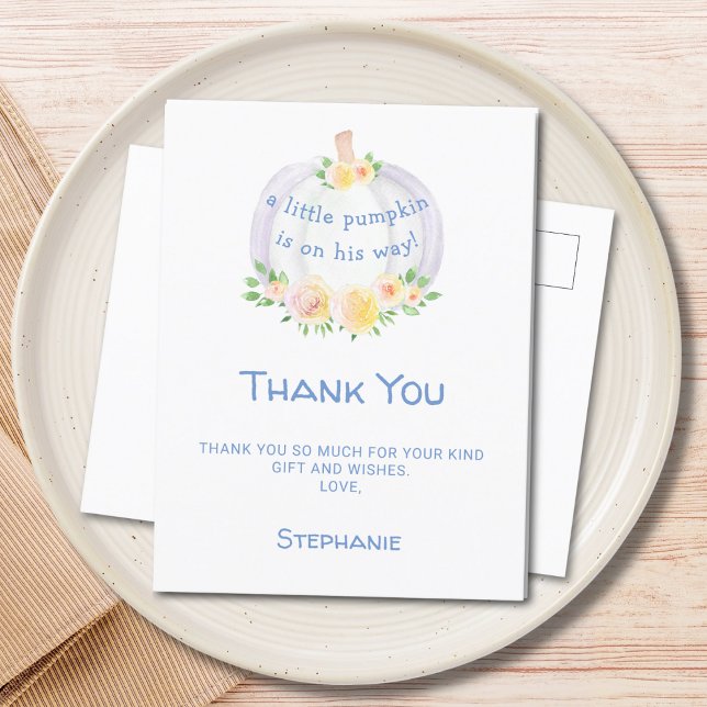 Pumpkin Bly's Baby Shower Thank You Postcard (Creator Uploaded)