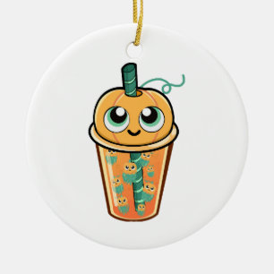 Pumpkin Boba Jellyfish Ceramic Tree Decoration