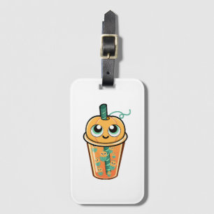 Pumpkin Boba Jellyfish Luggage Tag