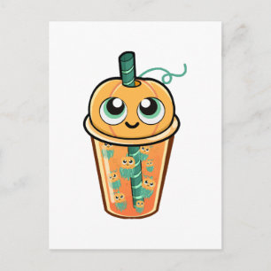 Pumpkin Boba Jellyfish Postcard