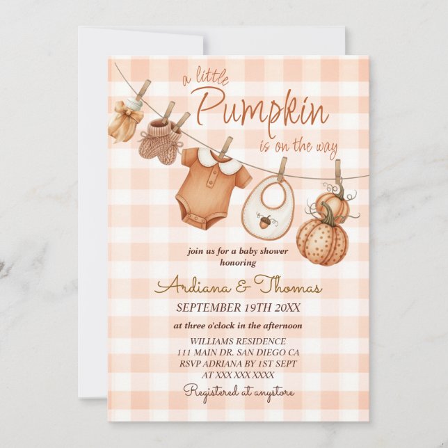 Pumpkin Boho Baby Shower  Invitation (Front)
