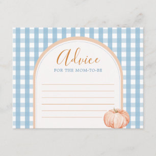 Pumpkin Boho Blue Gingham Advice For Mummy Enclosure Card