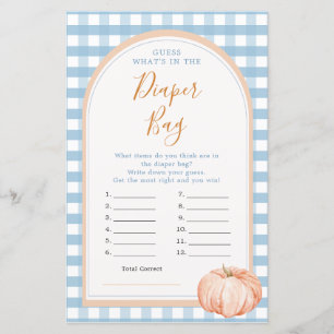 Pumpkin Boho Blue Gingham What's in Diaper Bag