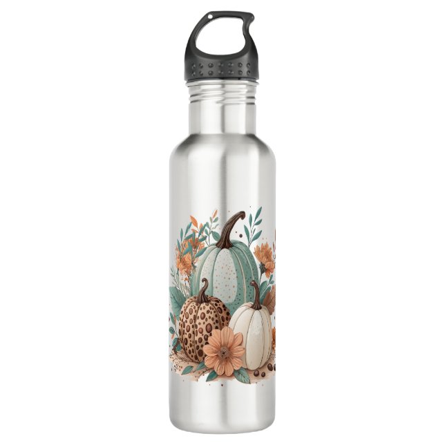 Pumpkin Boho Floral 710 Ml Water Bottle (Front)