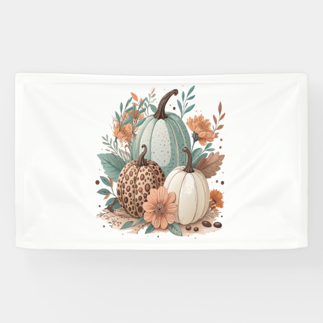 Pumpkin Boho Floral Banner (Horizontal)