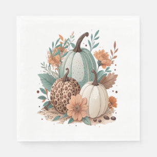 Pumpkin Boho Floral Napkin