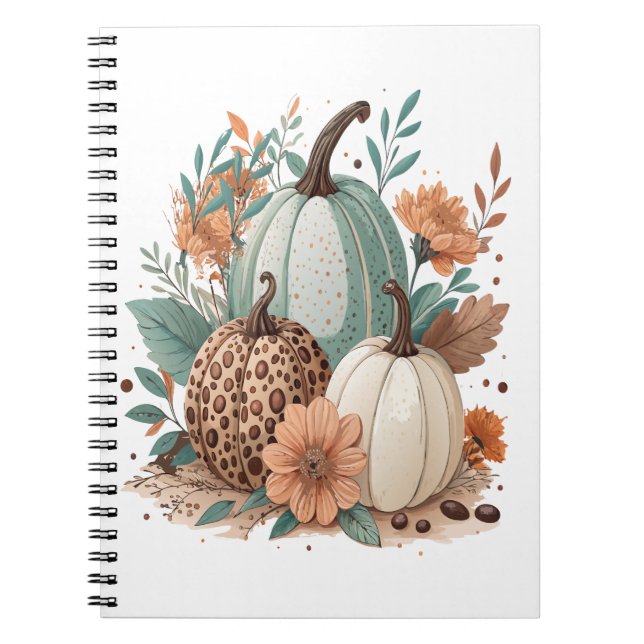 Pumpkin Boho Floral Notebook (Front)