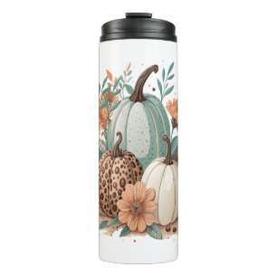 Pumpkin Boho Floral Thermal Tumbler