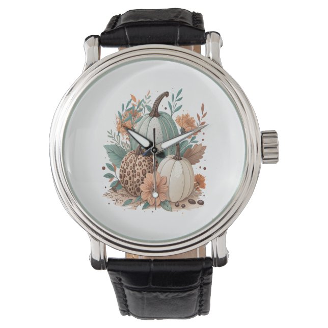 Pumpkin Boho Floral Watch (Front)