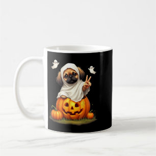 Pumpkin Boo Ghost Pekingese Dog Halloween Costume Coffee Mug