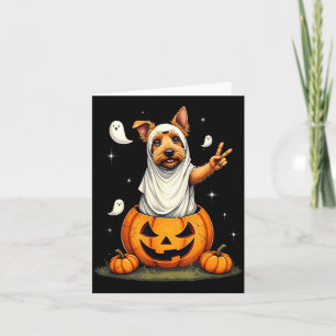 Pumpkin Boo Ghost Scottish Terrier Dog Halloween Card