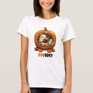 Pumpkin Book Reader Shirt   Halloween Costume Tee