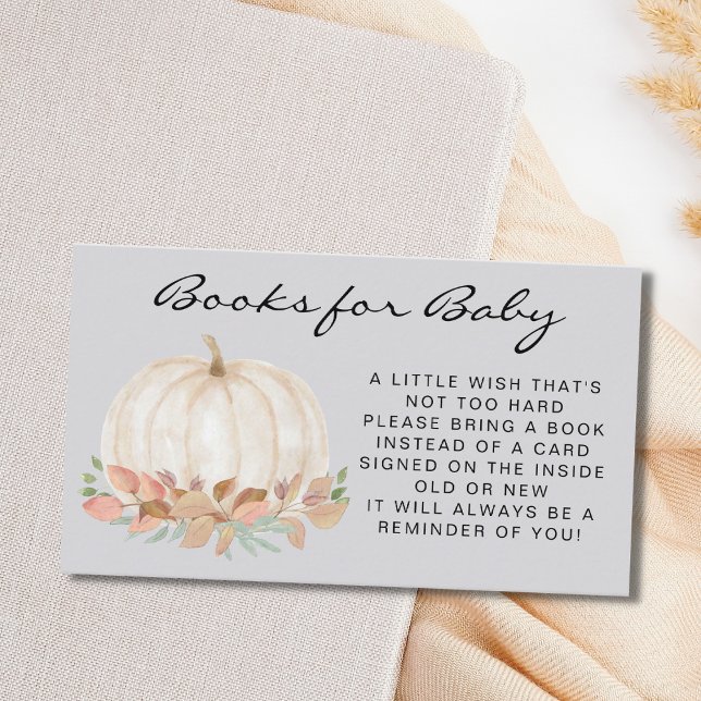 Pumpkin Book Request Baby Shower Enclosure Card (Creator Uploaded)