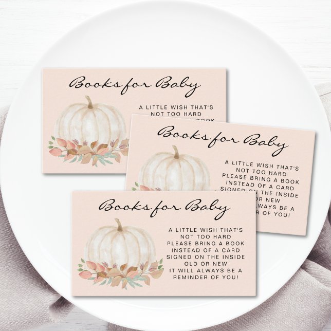 Pumpkin Book Request Baby Shower Enclosure Card (Creator Uploaded)