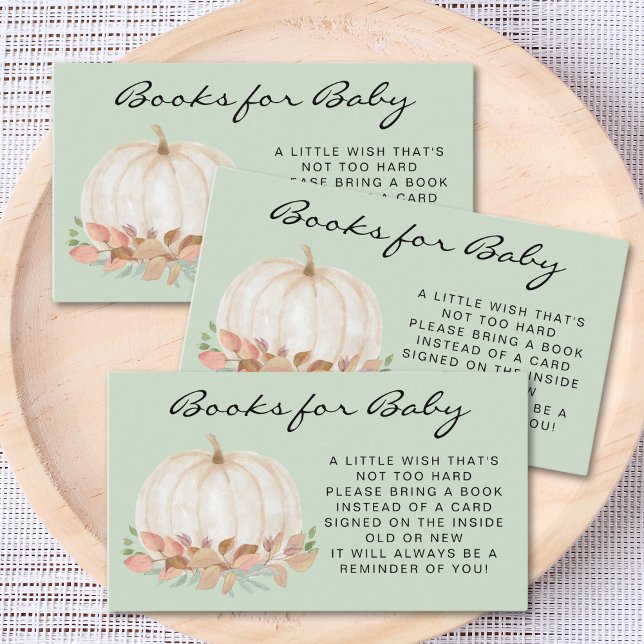 Pumpkin Book Request Baby Shower Enclosure Card (Creator Uploaded)