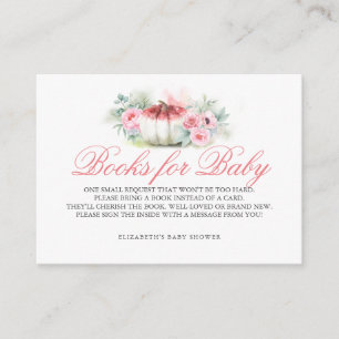 Pumpkin   Books for Baby Bring a Book Baby Shower Enclosure Card