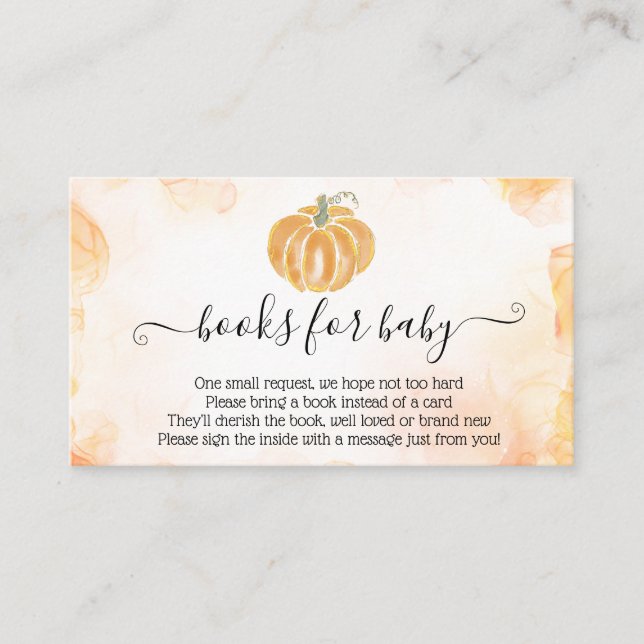 Pumpkin Books for Baby Fall Orange Enclosure Card (Front)