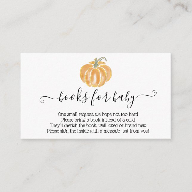 Pumpkin Books for Baby Fall Orange Enclosure Card (Front)