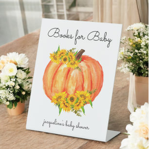 Pumpkin Books for Baby Pedestal Sign
