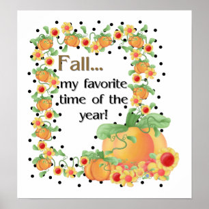 Pumpkin Border - Fall My Favourite Print/Poster Poster