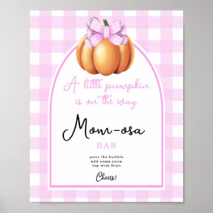 Pumpkin bow arch baby shower Momosa Bar Poster