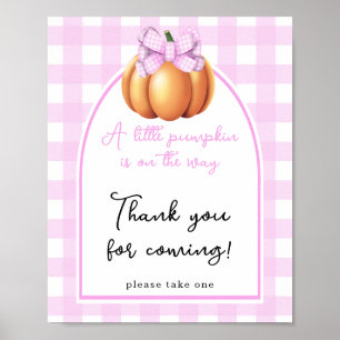Pumpkin bow arch baby shower - Thank you  Poster