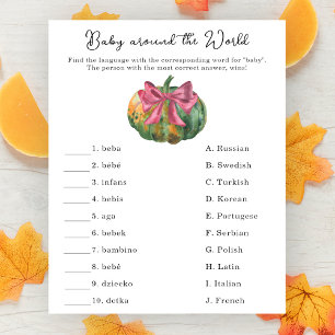 Pumpkin bow - Baby around the world game