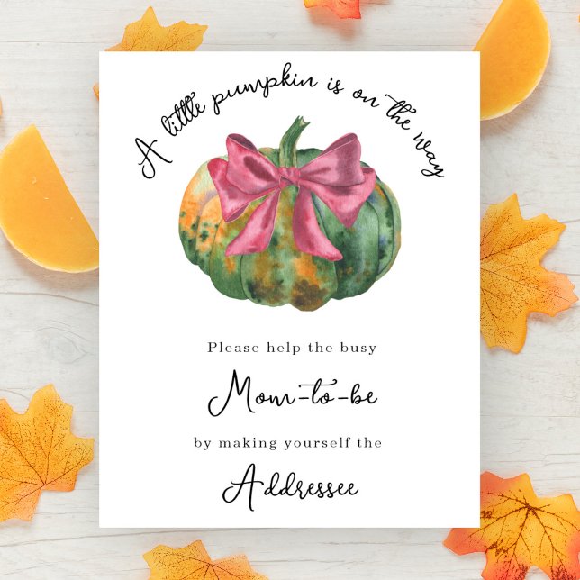 Pumpkin bow baby shower Mum to be addressee Poster (Creator Uploaded)