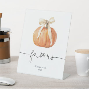 Pumpkin Bow Favours Sign Fall Baby Shower