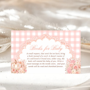 Pumpkin Bow Floral Books for Baby Ticket Enclosure Card