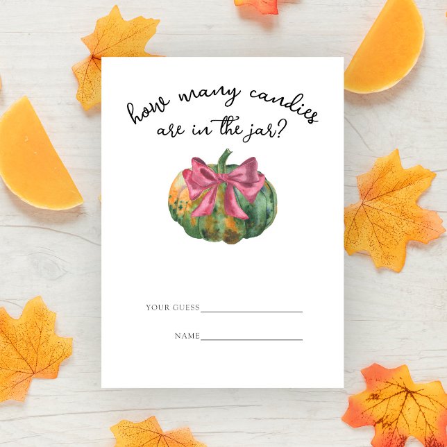 Pumpkin bow Guess how many candies game Enclosure Card (Creator Uploaded)