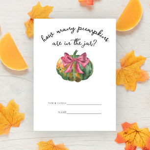 Pumpkin bow - Guess how many pumpkins game Enclosure Card