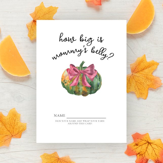 Pumpkin bow - How big is mummy's belly game Enclosure Card (Creator Uploaded)