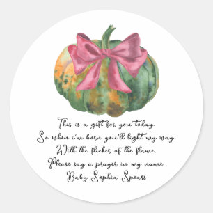 Pumpkin bow Prayer Candle Label