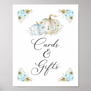 Pumpkin Boy Baby Shower Cards and Gifts Sign